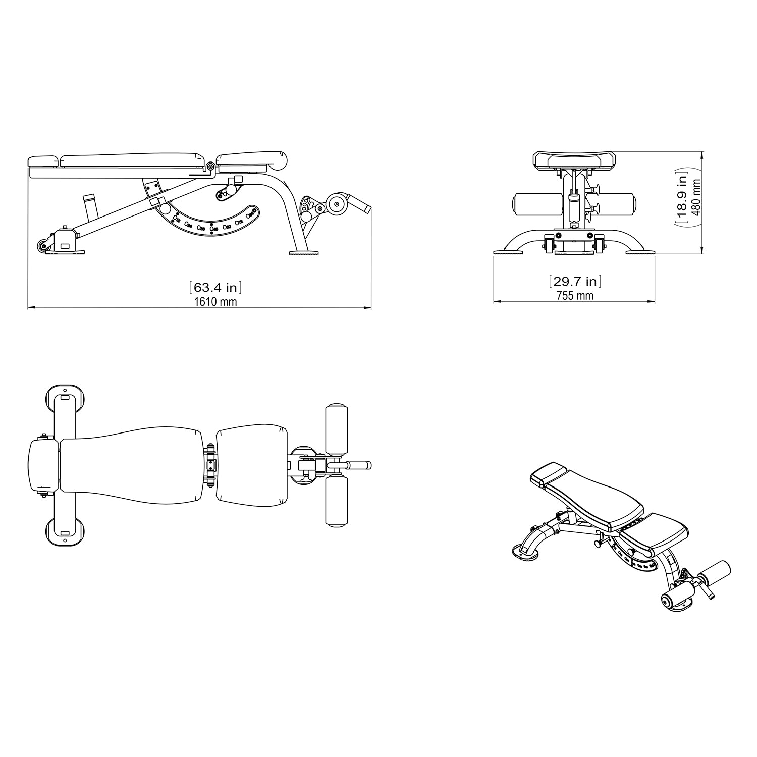 Deluxe FID Flat Incline Decline Bench