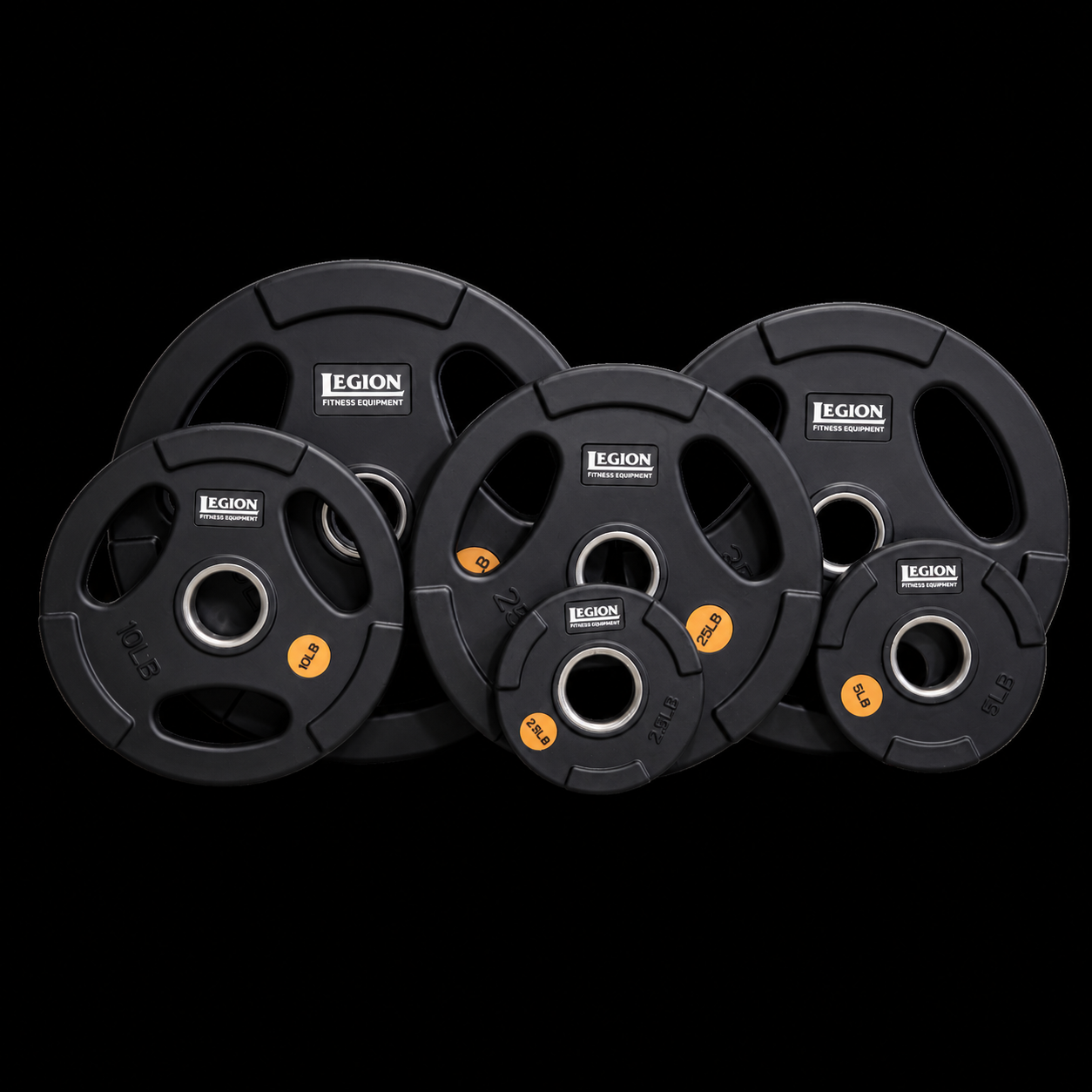 Legion 255lb Olympic Rubber Grip Plate Set