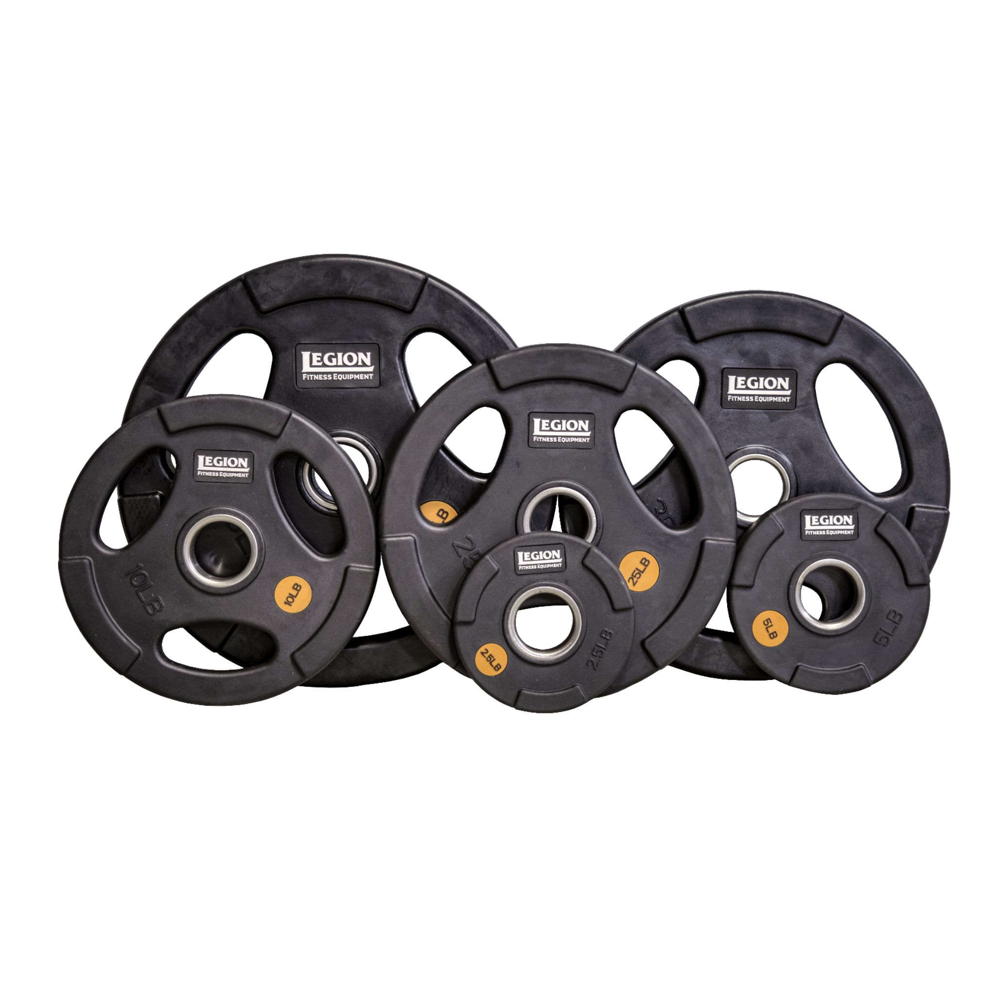 Legion 255lb Olympic Rubber Grip Plate Set