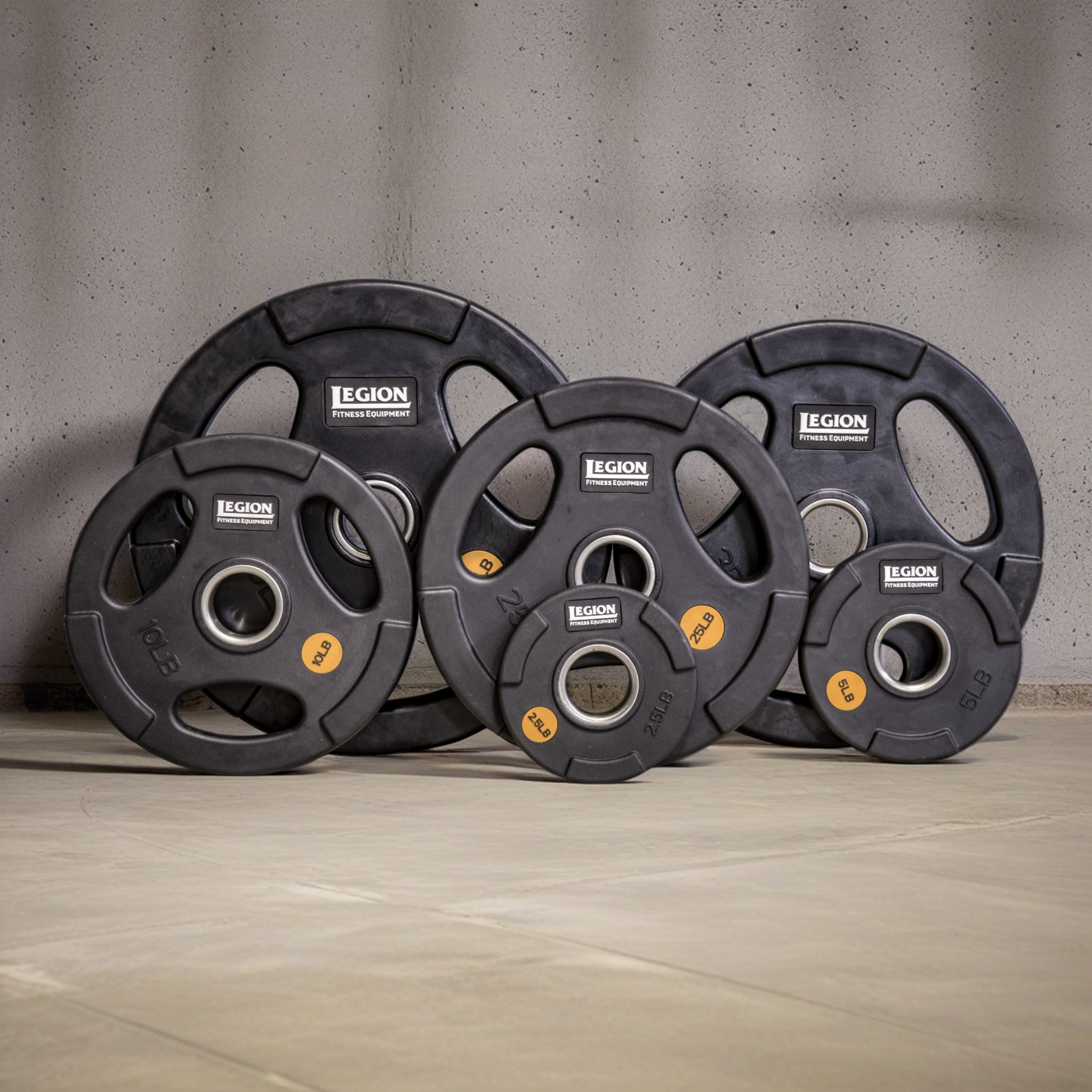 Legion 255lb Olympic Rubber Grip Plate Set