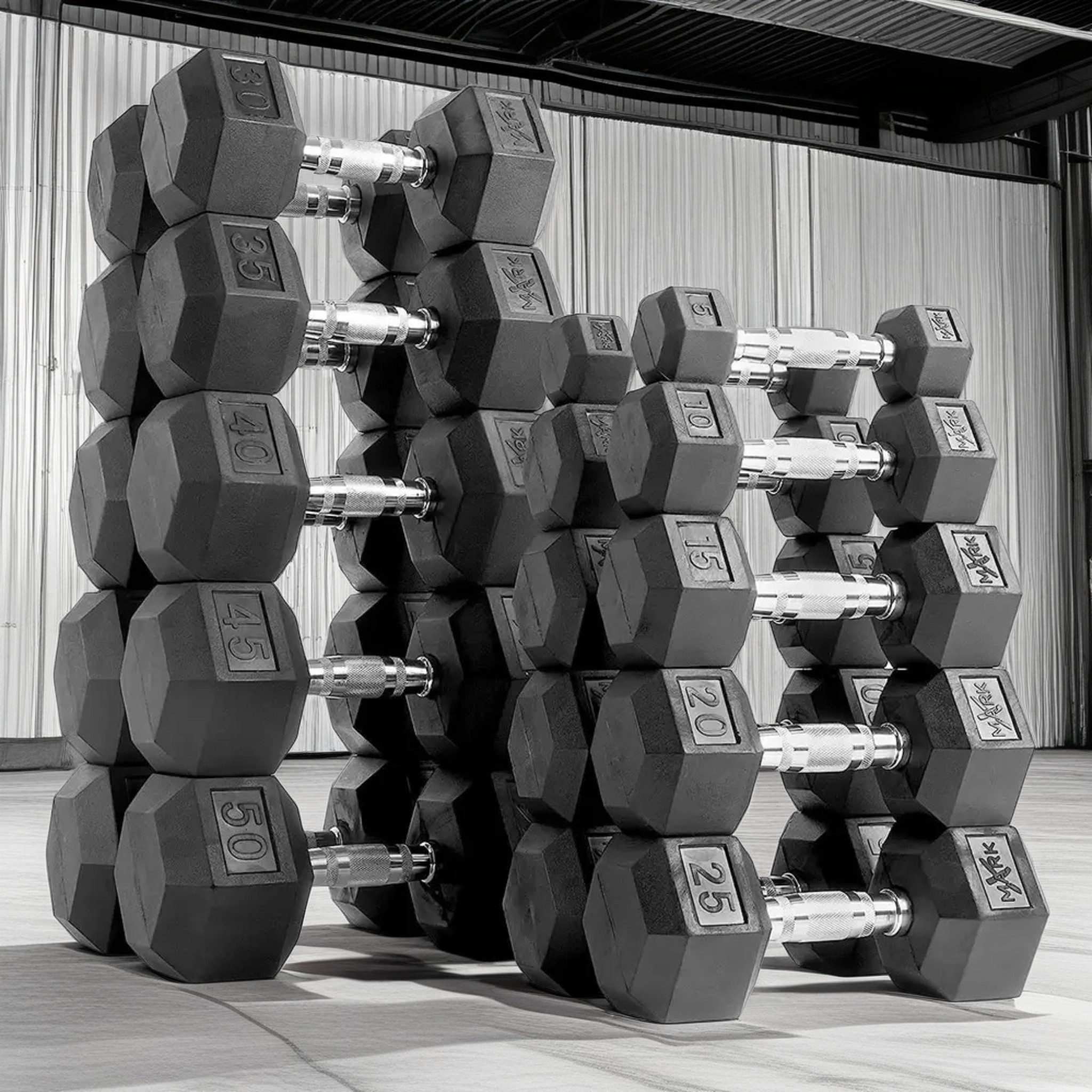 Legion Rubber Hex Dumbbells 5-50 lb. Set