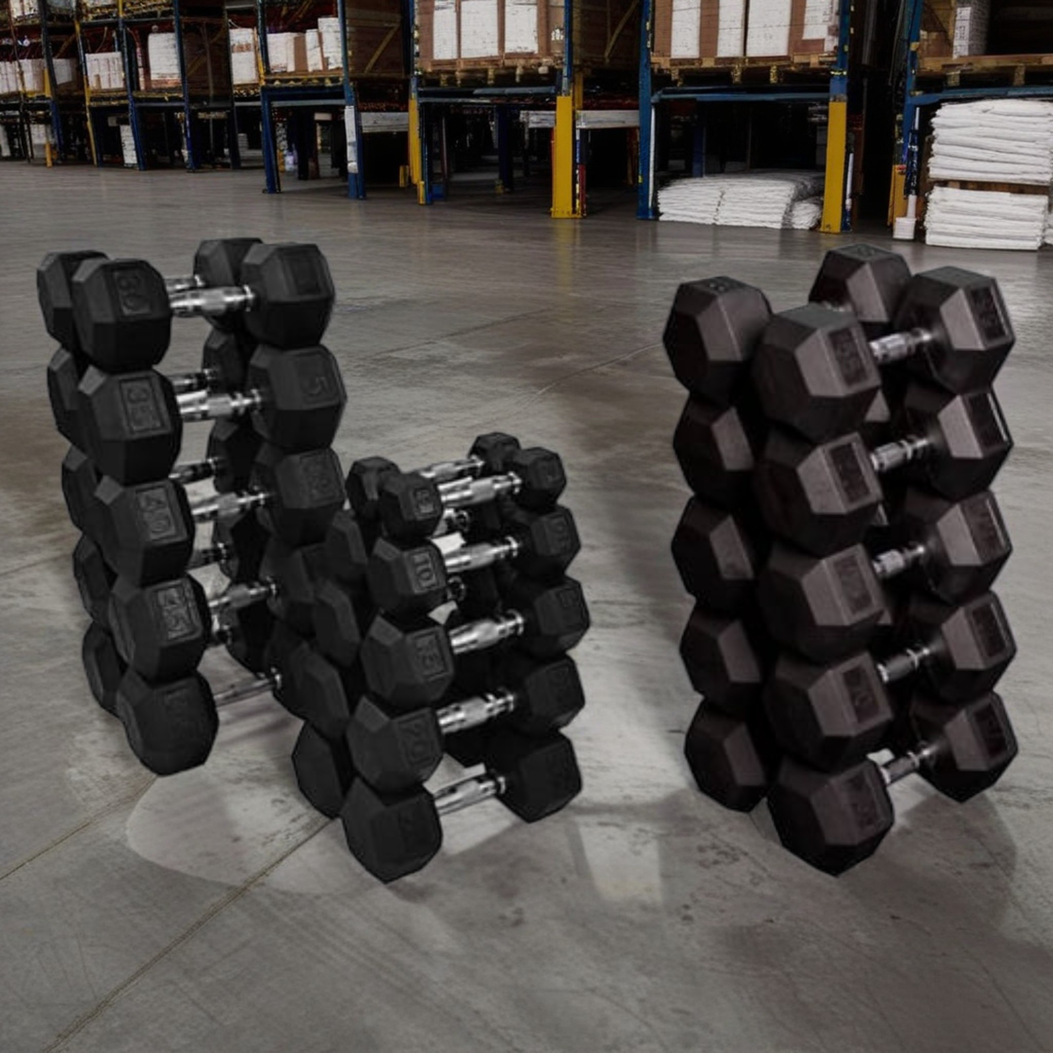 Legion Rubber Hex Dumbbells 5-75 lb. Set