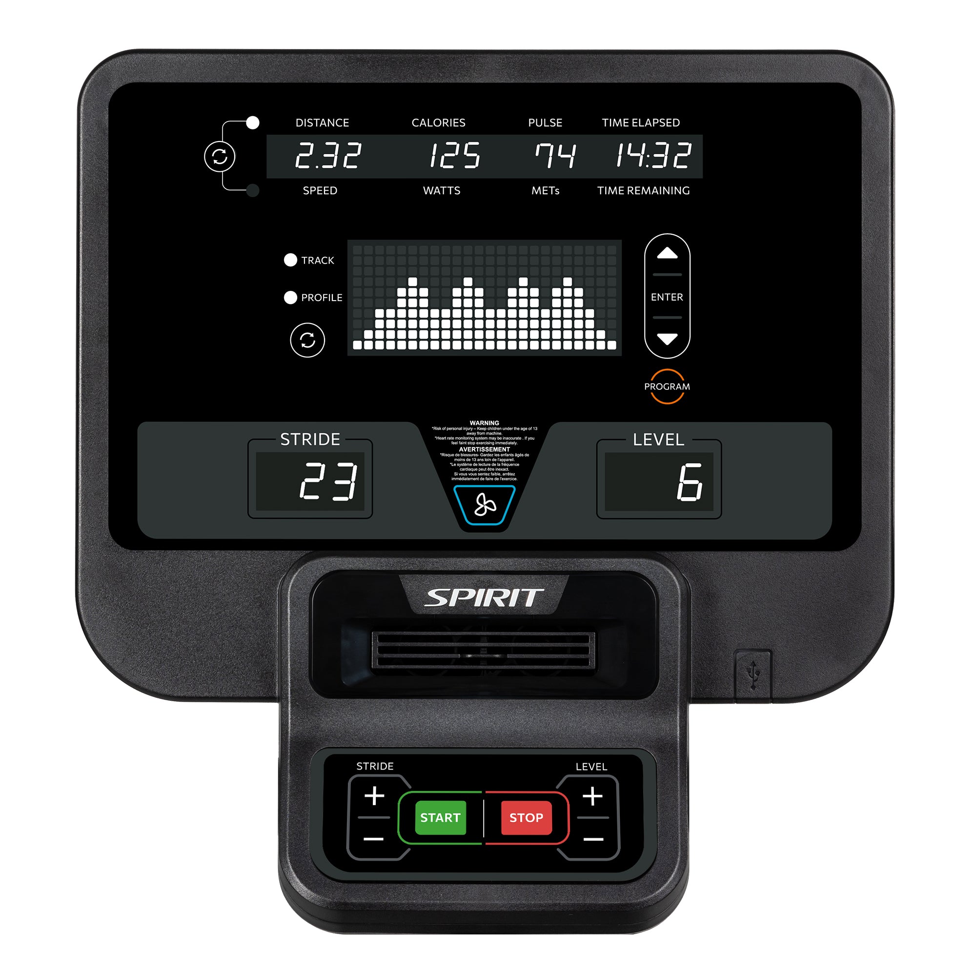 Spirit CE850 Elliptical – Commercial Adjustable Stride
