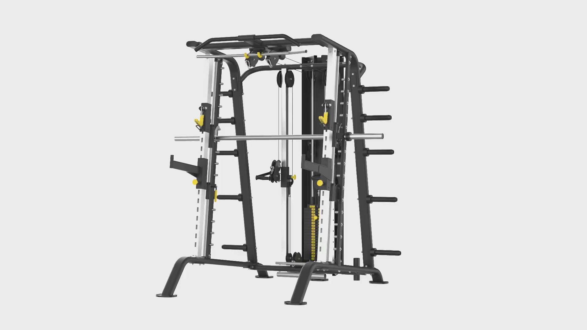 Load video: Maximus SR1 PRO Smith Rack Ensemble
