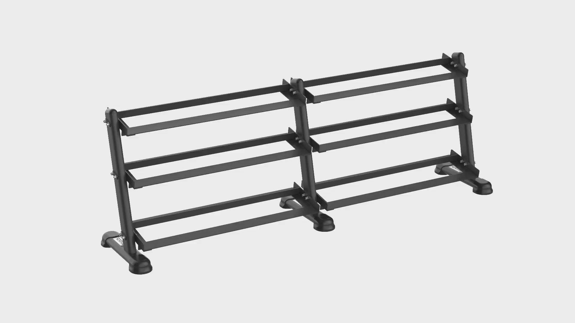 Load video: DBR1000 3-Tier Modular Dumbbell Rack